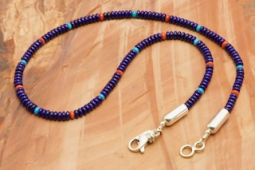 Desiree Yellowhorse 18" Long Genuine Blue Lapis and Coral  Necklace